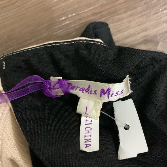 Paradis Miss Black And Beige Color Block Tube Top Size Large - Picture 8 of 8